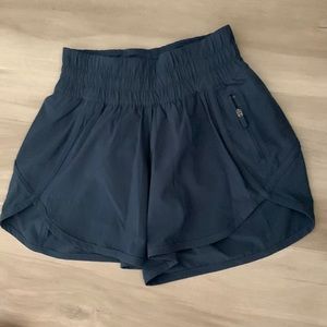 Lululemon,  size 0, 4 inch tracker shorts, blue excellent condition